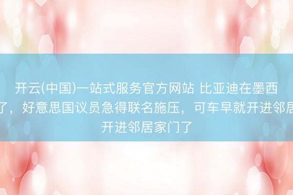 开云(中国)一站式服务官方网站 比亚迪在墨西哥卖疯了,好意思国议员急得联名施压,可车早就开进邻居家门了