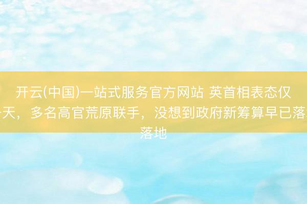 开云(中国)一站式服务官方网站 英首相表态仅一天，多名高官荒原联手，没想到政府新筹算早已落地