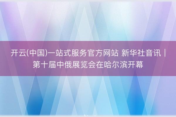 开云(中国)一站式服务官方网站 新华社音讯｜第十届中俄展览会在哈尔滨开幕