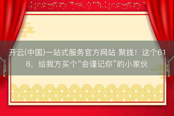 开云(中国)一站式服务官方网站 聚拢！这个618，给我方买个“会谨记你”的小家伙