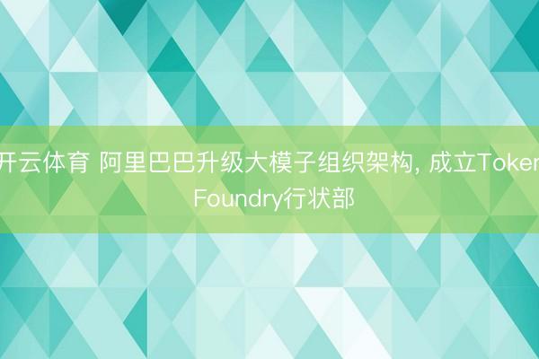 开云体育 阿里巴巴升级大模子组织架构， 成立Token Foundry行状部